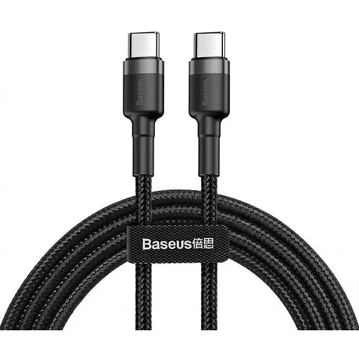 Кабель зарядный Baseus 60W PD2.0 Type-C to Type-C 1 м черный - фото 1
