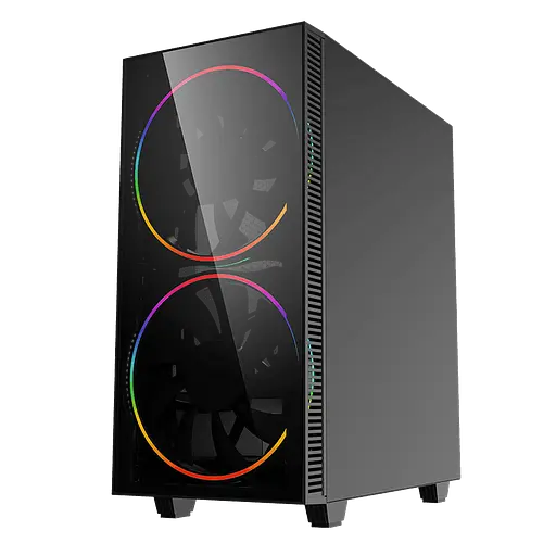 Корпус GameMax Black Hole, без БП, Midi Tower, ATX/Micro ATX/Mini ITX, USB 3.0, USB 2.0, 2x200 мм LED, 421x210x460 мм, 0.5 мм, 5.9кг - фото 2