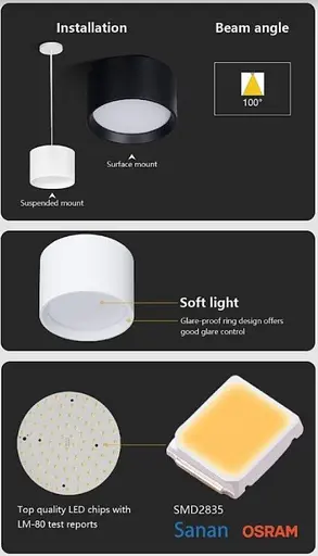 Світильник точковий Kloodi KD-RONDO95 9W 3K BK - фото 3