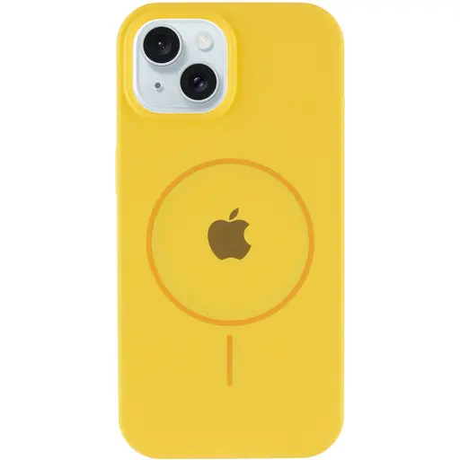 Чехол Silicone Case Full Protective AA with MagSafe для Apple iPhone 14 Plus 6.7 Желтый/Yellow - фото 2
