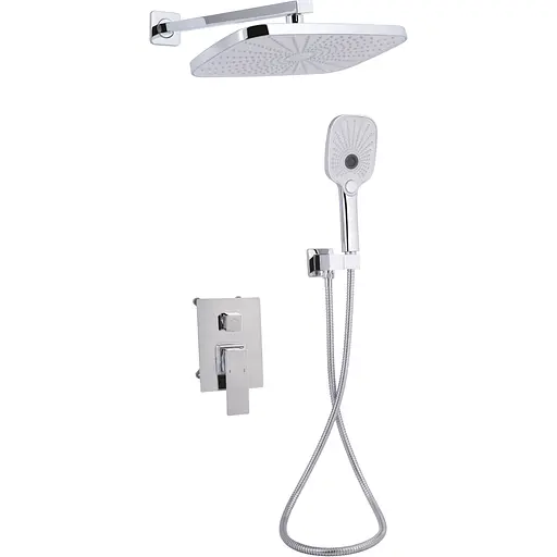 Душова система для душу Qtap Gemini прихованого монтажу на два споживача QTGEM113CRM45696 CRM, Хром - фото 1
