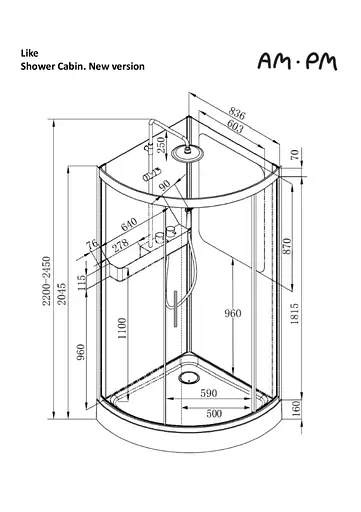 Душевая кабина AM PM Like 90x90 см W80C-016-090MTA, Хром - фото 3