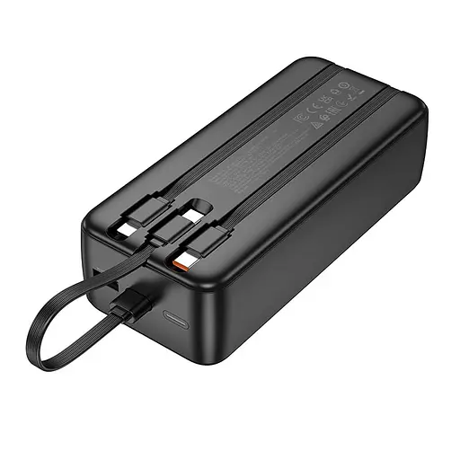 Портативное ЗУ Power Bank Hoco J132B Sabio 22.5W+PD20W с 3 cables 30000 mAh Black - фото 3