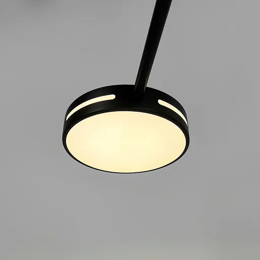 Чорна стельова люстра на 3+3 світлових кругів Ø 65 см | Арт. 77031/3+3 BK | Line F - фото 3