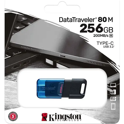 Флеш-накопитель Kingston DT80M 128 ГБ 256 МБ/с USB-C 3.2 - фото 4