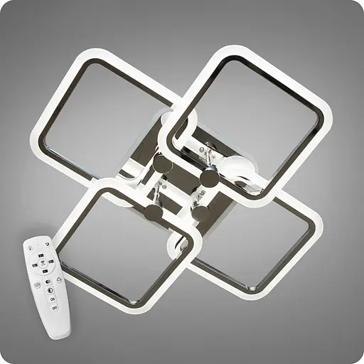 Люстра світлодіодна 517 Dlight 3color з пультом 90Вт Хром (01806) - фото 1