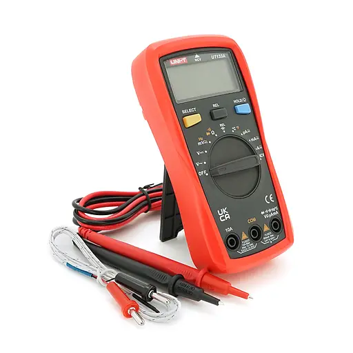 Мультиметр UNI-T UT133A Измерение: V (AC/DC), A (AC/DC), Ω, C, Hz, DUTY, °C/°F (NCV). Функции: Data Hold, прозвон, автодиапазон. - фото 1