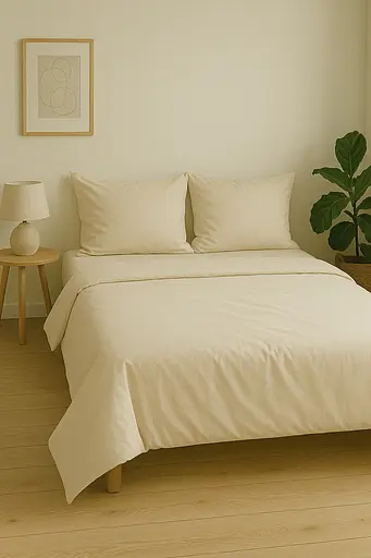 Комплект постельного белья бязь светлый беж - двуспальный - фото 1