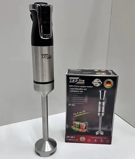 Занурювальний ручний блендер Zepline ZP-201 з нержавіючої сталі 1500Вт Турбо режим Чорний/Сріблястий - фото 2