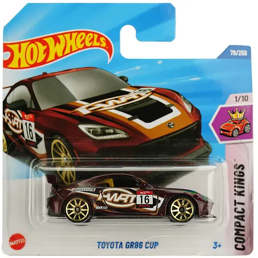 Базовая машинка Hot Wheels Compact Kings Toyota GR86 Cup разноцветная (5785) HYX74-N521       