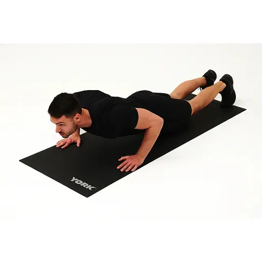 Коврик (мат) для фитнеса и йоги York Fitness 0,3см черный - фото 4