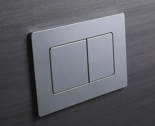 Панель смыва Koer KT-0602-01 пластиковая, кнопка квадратная KR5178, Хром - фото 2