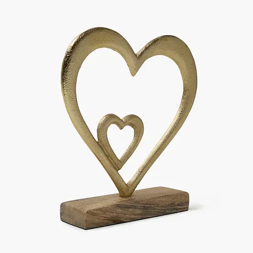 Декор алюмінієвий MBM HOME Серце на підставці золотий 180х50х185 мм (DH-ST-38 L GOLD) - фото 2