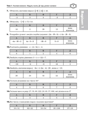 Математика. НМТ. Комплексне видання. Частина І. Алгебра. ЗНО і НМТ. 2025 - фото 6