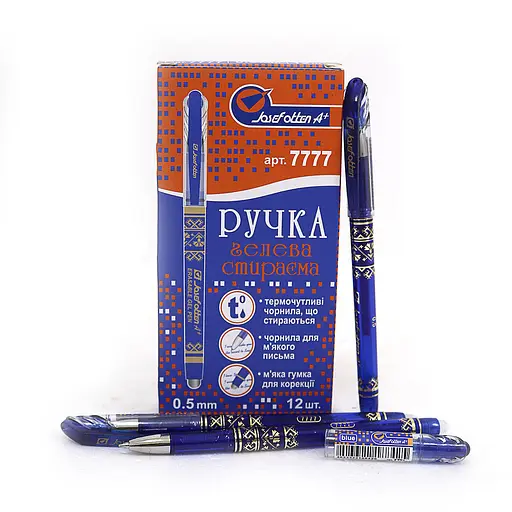 Ручка пиши-стирай, толстый наконечник, синяя, 12 шт., 7777BL