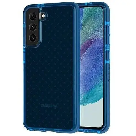 Оригинальный противоударный силиконовый чехол Tech21 Evo Check для Samsung Galaxy S21 FE 5G (6.4 ) Blue - фото 2