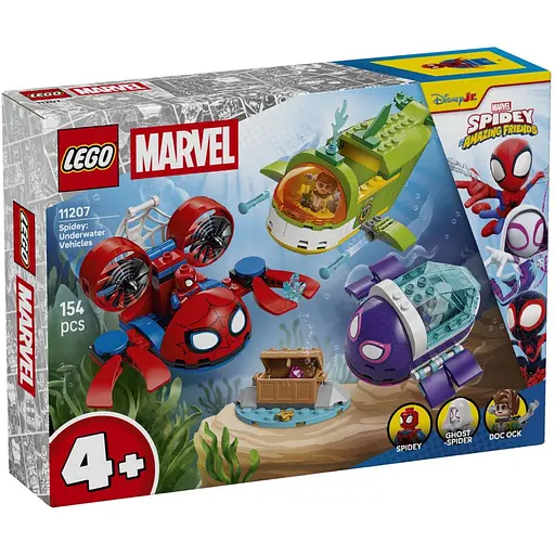 Конструктор LEGO Super Heroes Marvel Паук: Подводные транспортные средства 154 детали (11207)