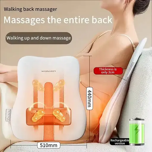 Массажная подушка для спины и поясницы Benbo R16-lux (роликовый массаж, подогрев) - фото 7