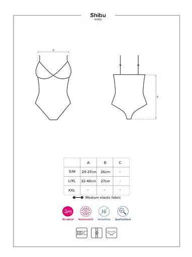 Боди Obsessive Shibu L/XL черный - фото 7