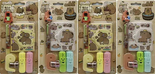 Набор Блокнот Капибара, 64 листа, ручка, 2 маркера, 2 скотча, диспенсер - фото 2