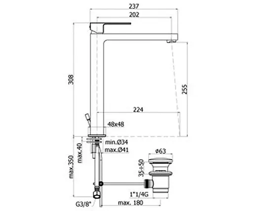 Змішувач для умивальника Paffoni Elle EL 085 CR, Хром - фото 2