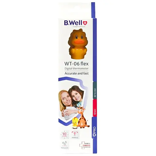 Медичний електронний термометр B. Well WT-06 Качка жовтий (WT-06 flex) - фото 7