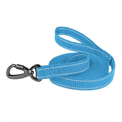Поводок для собак Barksi Сotton с карабином на замке 300x3.2 см голубой - фото 2