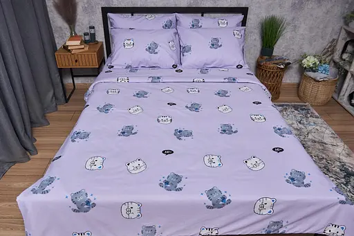 Комплект постільної білизни Moon&Star Бязь Gold Люкс Hello Kitty сімейний 160х220х2 наволочки 4х50х70 - фото 2