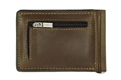 Зажим для купюр шоколад с монеткой Grande Pelle acs0032182 - фото 2