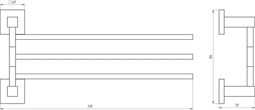 Тримач для рушника Globus Lux SQ 9431-3 хром матовий - фото 3
