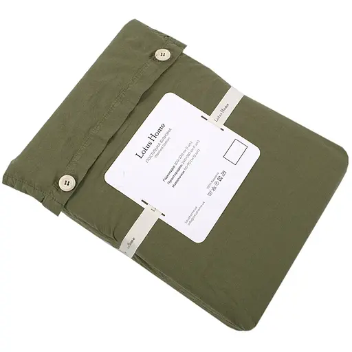 Постельное белье Lotus Home Washed cotton Kansas зеленый евро (svt-2000022349994) - фото 2