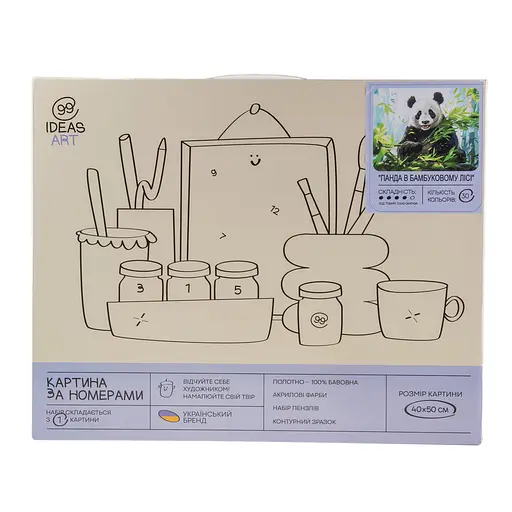 Набор для росписи "Панда в бамбуковом лесу" 40*50 см, IDEA2-GX47458, ТМ "99IDEAS" - фото 4