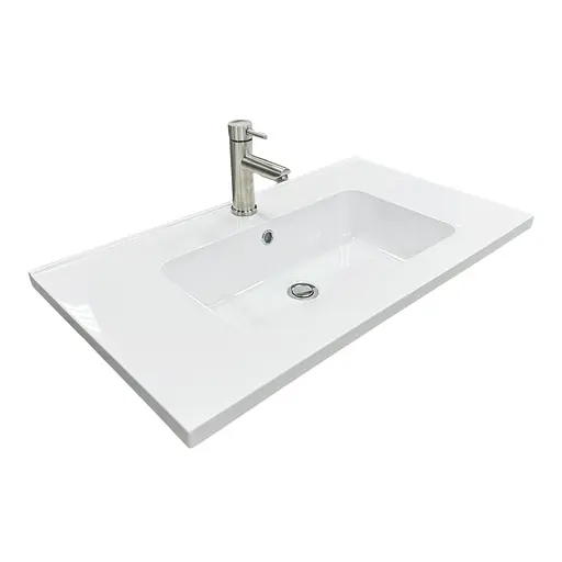 Раковина накладная Adamant FLATE 80, прямоугольная, с сифоном Click-Clack + смеситель (4824296207801) - фото 2