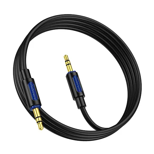 Аудиокабель Borofone BL20 True sound silicone audio cable AUX черный - фото 3