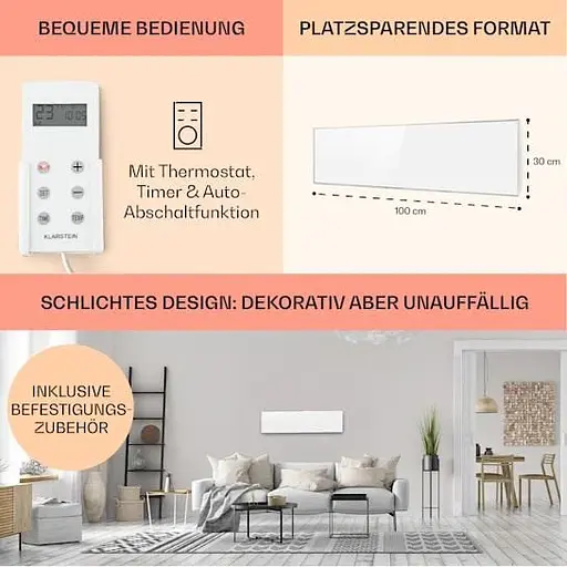 Инфракрасный обогреватель Klarstein Wonderwall 30 (10032813) - фото 6