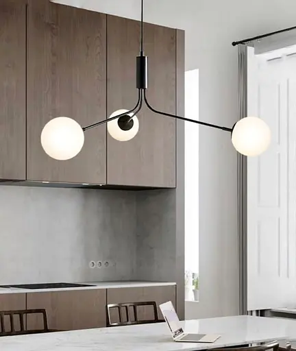 Витончений світильник з матовими плафонами | Арт. AOC 11/3 BK | Line F - фото 1