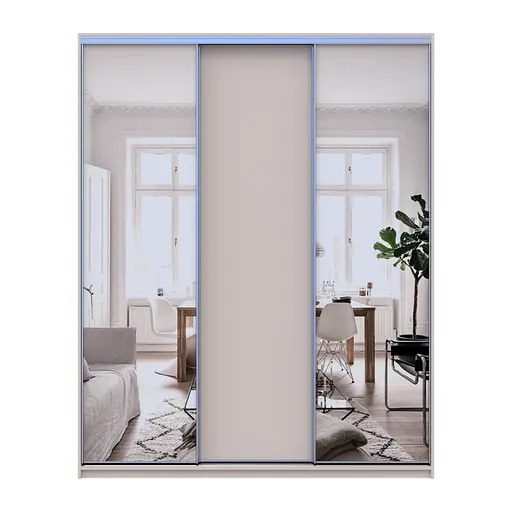 Шкаф купе Doros Сити Лайт Кашемир 1 ДСП/2 зеркала 180х60х225 (80736368) - фото 2