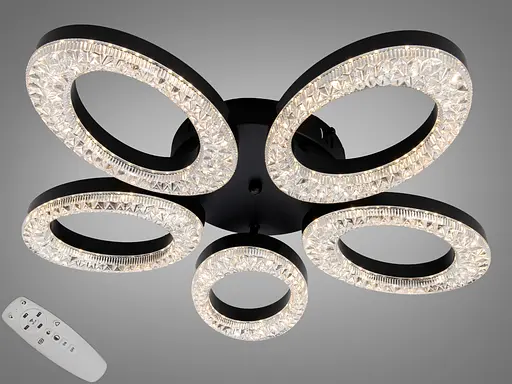 Стельова LED люстра біла 33W 3 модулі пульт 6 м² - фото 1