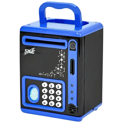 Скарбничка-сейф дитяча Save MK 5408 з відбитком пальця кодовим замком та затягуванням купюр 19 см синя