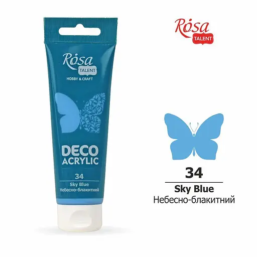 Акрил для декора Небесно-голубой (34) матовый 75 мл Rosa Talent - фото 2