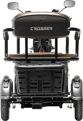 Електроскутер Триколісний 4-місний Crosser TR-4 VAGON (800W, 72V,20Ah) Сірий - фото 12