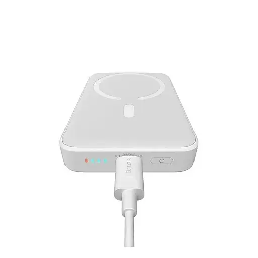 Магнітний портативний павербанк Baseus Magnetic 20W 10000mAh з бездротовою зарядкою для iPhone білий - фото 3