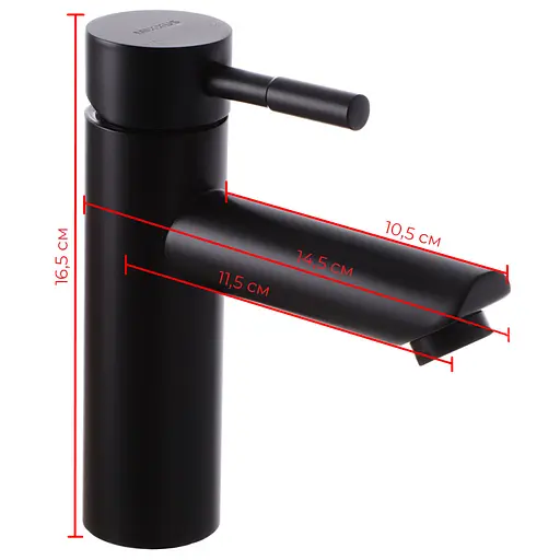 Змішувач для умивальника Mixxus SUS-001-A black MI2802 Чорний матовий - фото 2