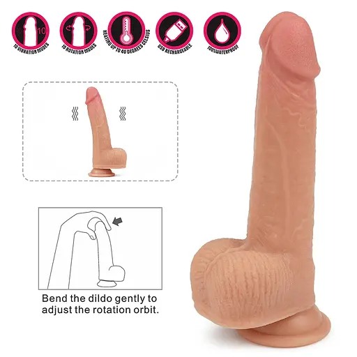 Реалістичний вібратор Lovetoy Dual Layer Rotating Nature Cock Anthony 21.5 см тілесний - фото 9