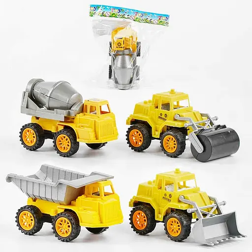 Стройтехника инерционная 8010-3, цена за 1 машинку, в пакете (6967064110226) Микс - фото 1