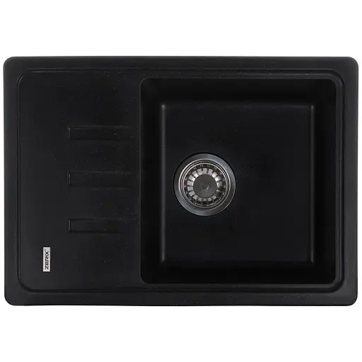 Кухонная мойка Zerix ZS-6243S-14 black металлик ZX4578, Черный матовый - фото 1