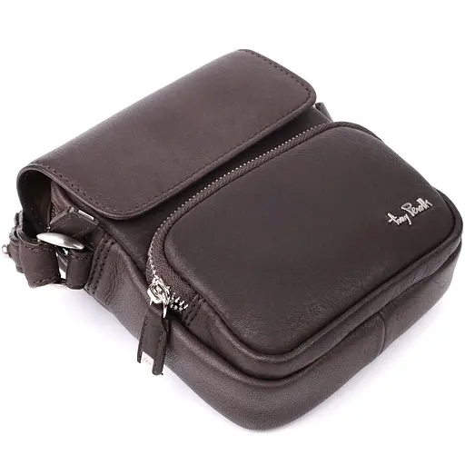 Сумка Tony Perotti из матовой зернистой натуральной кожи 14.5х16х3.5 см sum0028954 - фото 5