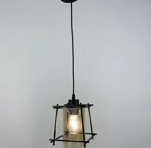 Стильний підвісний світильник в стилі Loft Line.F Колір плафона Янтарний - фото 2