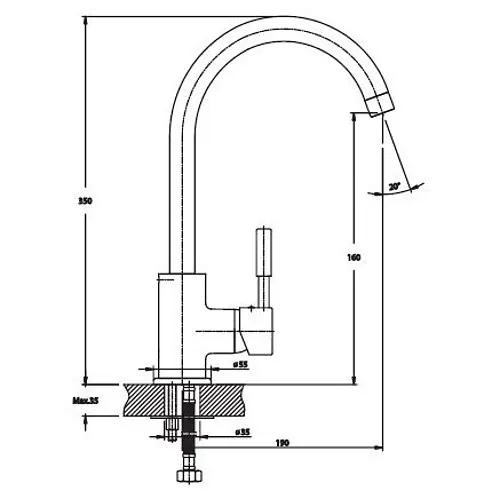 Змішувач для кухні Haiba HANS 011 HB0164 - фото 2