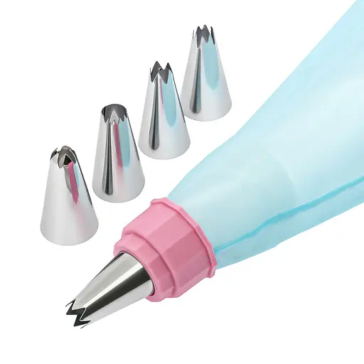 Набор кондитерский из 3 предметов и 5 насадок (шпатель, мешок силиконовый многоразовый и кисточка), Kitchen Master 86115 - фото 5